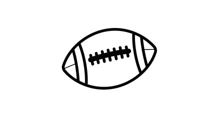 Line art illustration of an American football ball against a white background
