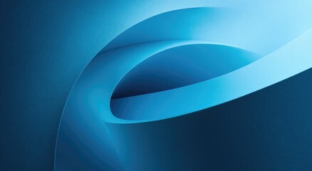 Abstract swirling blue forms, gradient shading, smooth curves