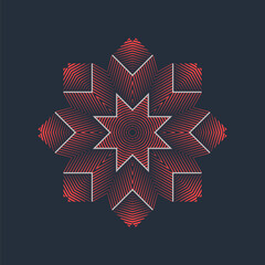 Symmetrical composition of geometric shapes. Abstract element for design. Vector illustration in a flat style with simple shapes.