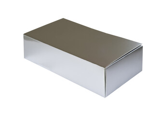 silver carton box container for mockup packaging