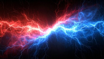 Abstract digital rendering of two powerful electrical energy streams colliding in a dramatic display of light and force.