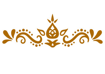 オリエンタル風デコレーションパーツ。手描きの装飾。