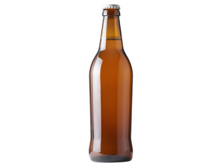 Brown traditional bottle of full alcohol beer without label