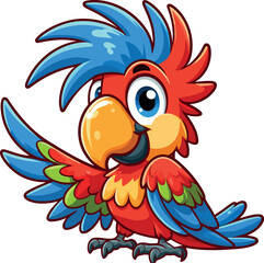 Cheerful Parrot Greets the Jungle with a Feathered Flair