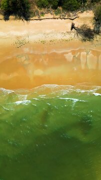 Aerial View of Goa Coastline with Mobor, Betul and Cavelossim Beaches along the Arabian Sea, India, Goa, Goa beach, Aerial beach, 4k reel content