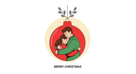 Christmas Embrace A Warm Holiday Greeting Illustrating Love and Togetherness in Festive Spirit