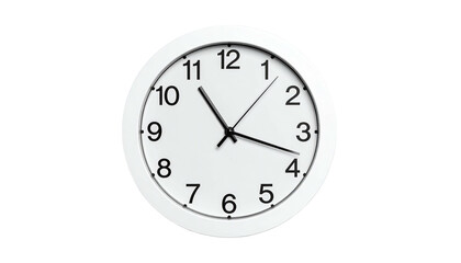 Round, white clock showing approximately 1018