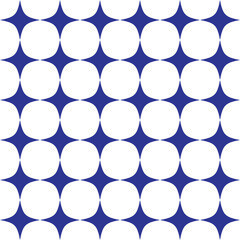 Seamless monochrome curved star pattern. illustration of vector background.