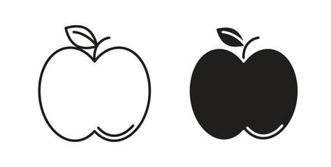 Apple icons, vector symbols. filled flat sign