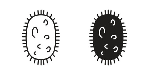 Bacteria icons, vector symbols. filled flat sign