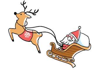 手描きの可愛いサンタクロースのイラスト