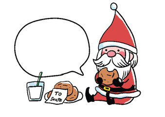 手描きの可愛いサンタクロースのイラスト