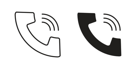 Call icons, vector symbols. filled flat sign