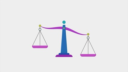 Animation video of law in the internet world, scales with wifi symbol video. for world justice day animation video