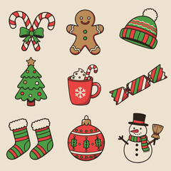 christmas icons set