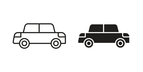 Car icons, vector symbols. filled flat sign
