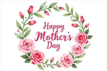 Elegant Happy Mother’s Day design with a rose frame,