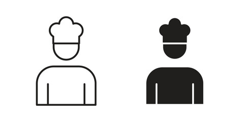 Chef icons, vector symbols. filled flat sign