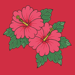 vector illustration of a red flower