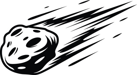 Meteor Comet Fireball Vector Illustration.