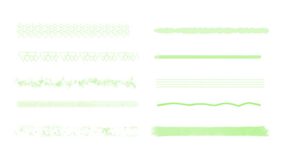 ユニークなライン素材(緑)