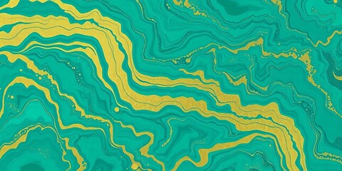 Fototapeta premium Abstract swirling teal and gold marble texture, texture, premium