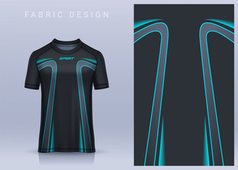 Fabric textile design for Sport t-shirt, Soccer jersey mockup for football club. uniform front view.	