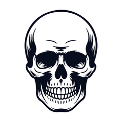 Fototapeta premium Human skull black logo silhouette