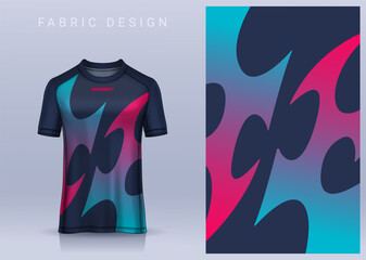 Fabric textile design for Sport t-shirt, Soccer jersey mockup for football club. uniform front view.	