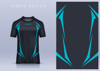 Fabric textile design for Sport t-shirt, Soccer jersey mockup for football club. uniform front view.	