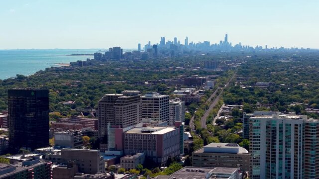 aerial tilt down evanston illinois