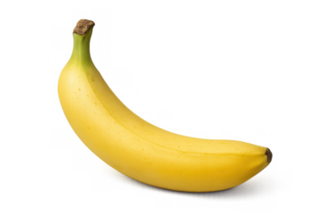 Ripe yellow banana fruit on transparent background offering healthy snack and diet concept