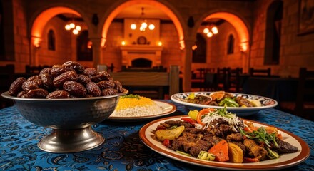 Delicious Middle Eastern Restaurant Food on Display