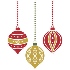 Christmas Ornament Set with Festive Patterns
