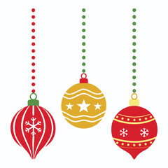 Christmas Ornament Set with Festive Patterns