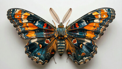 Vibrant Butterfly Displayed Against a Clean White Background