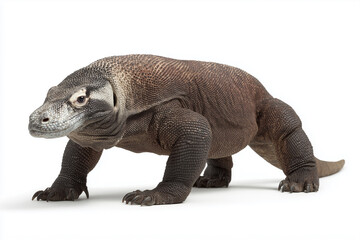 Obraz premium Isolated white photo of a Komodo monitor on a white studio background