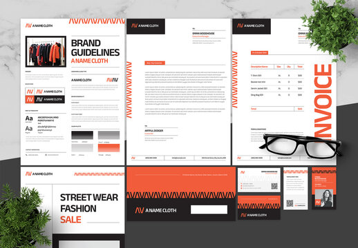 Orange Black Fashion Branding Pack