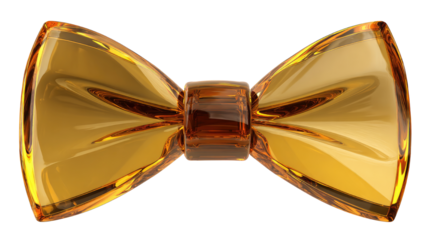 Stylish golden bow tie with elegant satin texture and refined shine, perfect for formal fashion and luxury celebrations