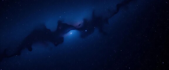 Deep indigo night sky, cosmic dust and nebulae,  universe,  space