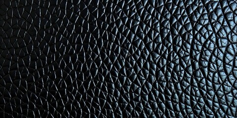 Deeply textured black leather, showcasing fine grain and subtle sheen, artisan, black leather texture