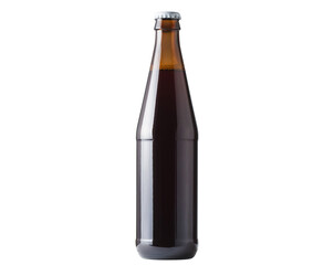 Brown traditional bottle of full alcohol beer without label
