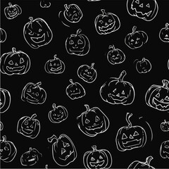 Illustration of seamless pattern jack o lantern for halloween day