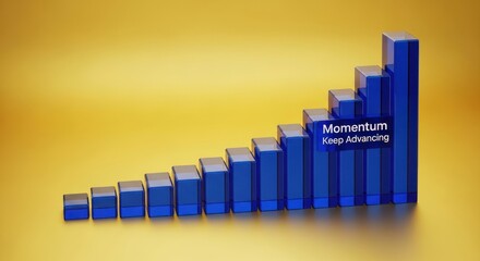 Blue bar chart illustrating business and financial growth