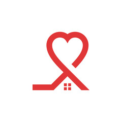 home love concept logo design vector template