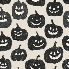 Illustration of seamless pattern jack o lantern for halloween day