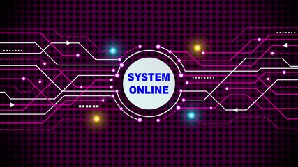 Digital network connection system online glowing circuit board data flow abstract technology background with glowing nodes and lines representing connectivity and information - Powered by Adobe