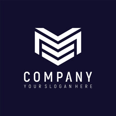 letter MV concept logo design vector template