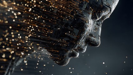 The Human Interface: This image portrays a mesmerizing interplay between technology and the human form, suggesting the evolution of artificial intelligence and its fusion with human consciousness.