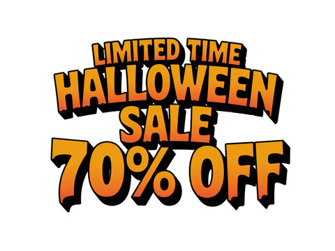 Grab spooky savings with a limited time Halloween sale offering 70% off, perfect for adding a festive touch to your seasonal marketing and promotions